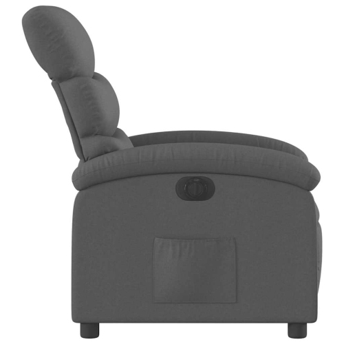 Fauteuil inclinable électrique en tissu gris foncé vidaXL