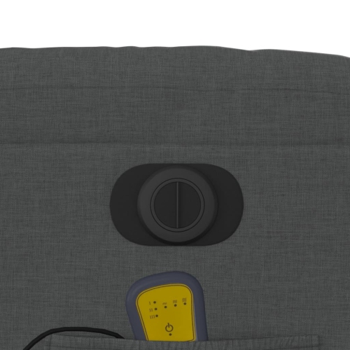 Fauteuil de massage inclinable électrique en tissu gris foncé vidaXL