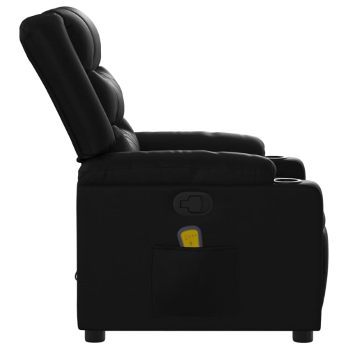 Fauteuil de massage inclinable en similicuir noir vidaXL