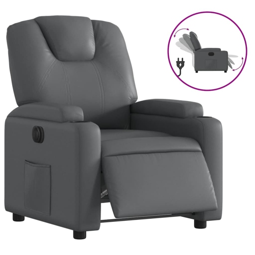 Fauteuil inclinable électrique en similicuir gris vidaXL