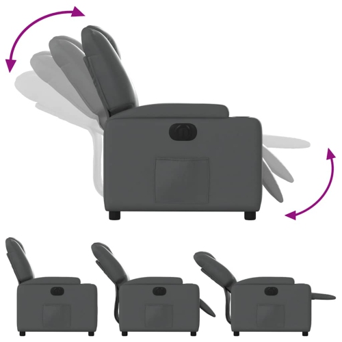 Fauteuil inclinable électrique en similicuir gris vidaXL