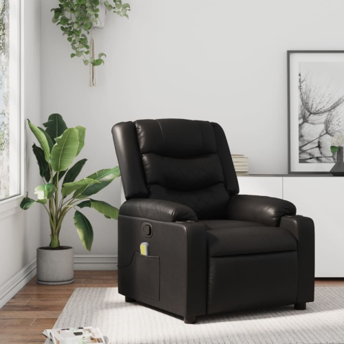 Fauteuil de massage inclinable en similicuir noir vidaXL