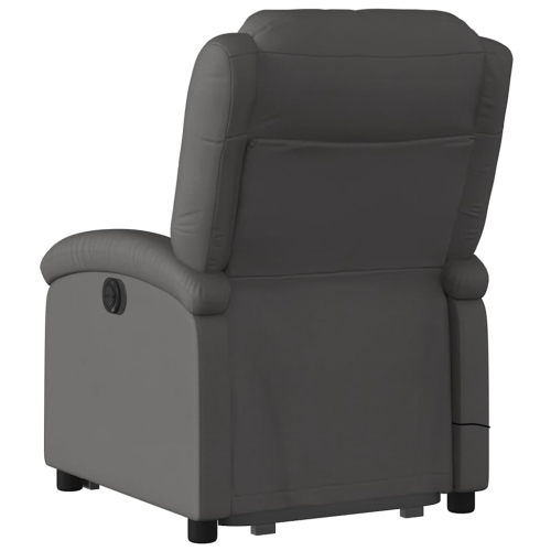 Fauteuil de massage inclinable en cuir véritable gris de vidaXL