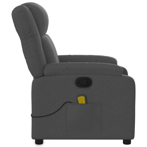 Fauteuil de massage inclinable en tissu gris foncé vidaXL