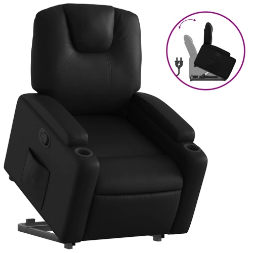 Fauteuil inclinable en similicuir noir VidaXL