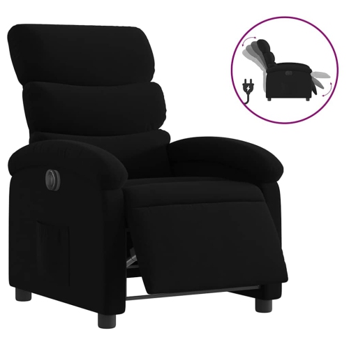 Fauteuil inclinable électrique en tissu noir vidaXL