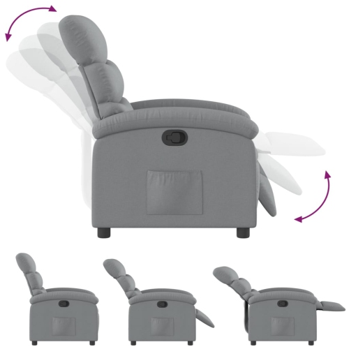 Fauteuil inclinable en tissu gris pâle vidaXL
