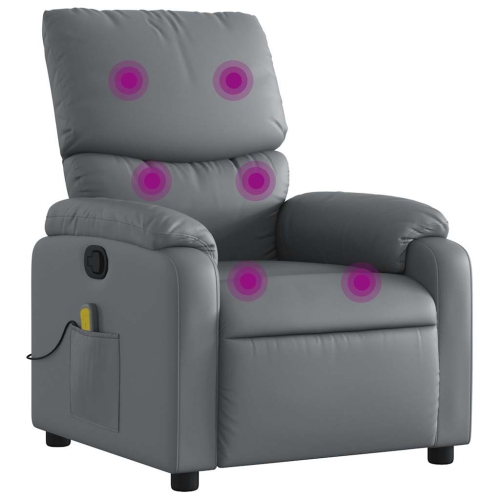Fauteuil de massage inclinable en similicuir gris de vidaXL