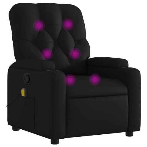 Fauteuil de massage inclinable en similicuir noir vidaXL