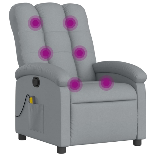 Fauteuil de massage inclinable en tissu gris pâle de vidaXL