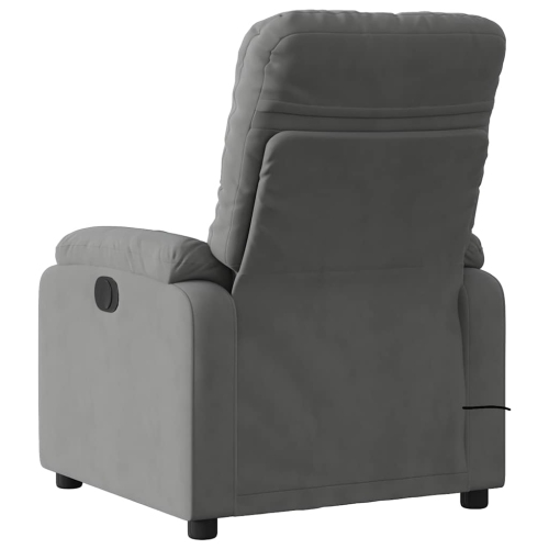 Fauteuil de massage inclinable électrique en microfibre gris foncé de vidaXL