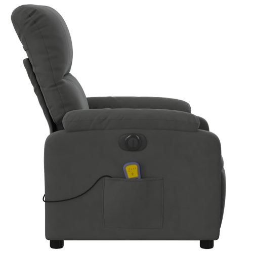 Fauteuil de massage inclinable électrique en microfibre gris foncé de vidaXL