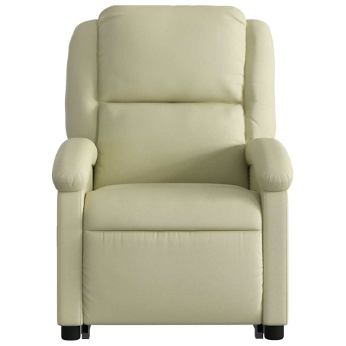 Fauteuil inclinable électrique en cuir véritable crème de vidaXL