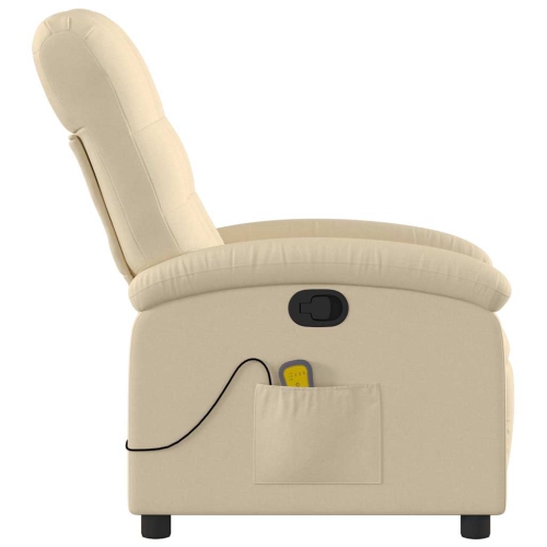 Fauteuil de massage inclinable en tissu crème de vidaXL