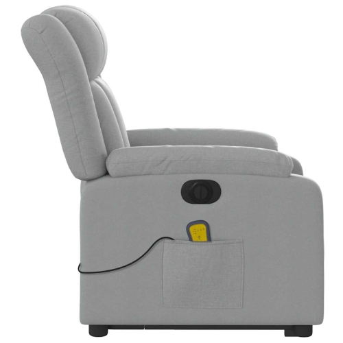 Fauteuil de massage inclinable électrique en tissu gris pâle de vidaXL