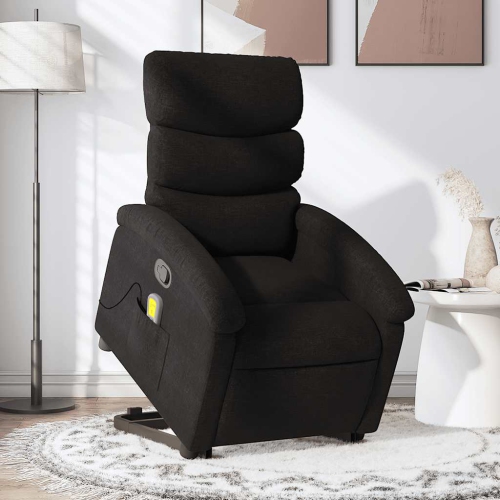 Fauteuil de massage inclinable en tissu noir de vidaXL