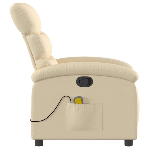 Fauteuil de massage inclinable en tissu crème de vidaXL