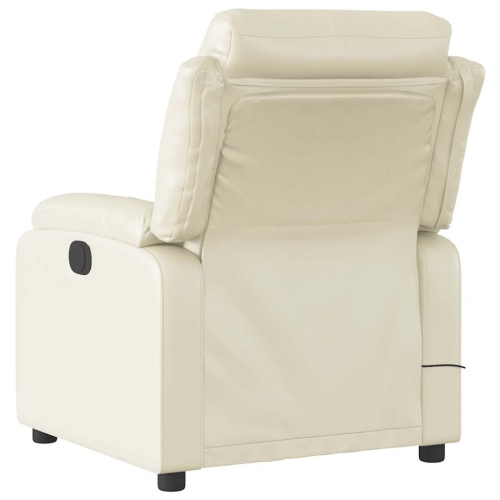Fauteuil de massage inclinable électrique en similicuir crème de vidaXL