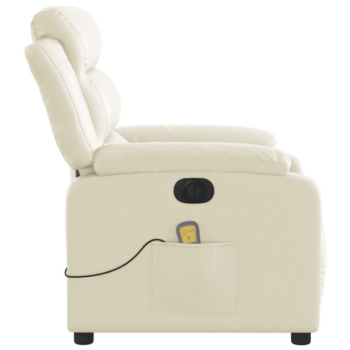 Fauteuil de massage inclinable électrique en similicuir crème de vidaXL