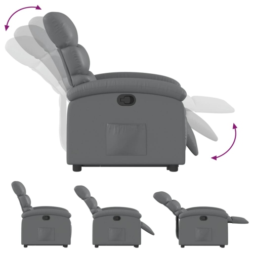 Fauteuil inclinable en similicuir gris VidaXL