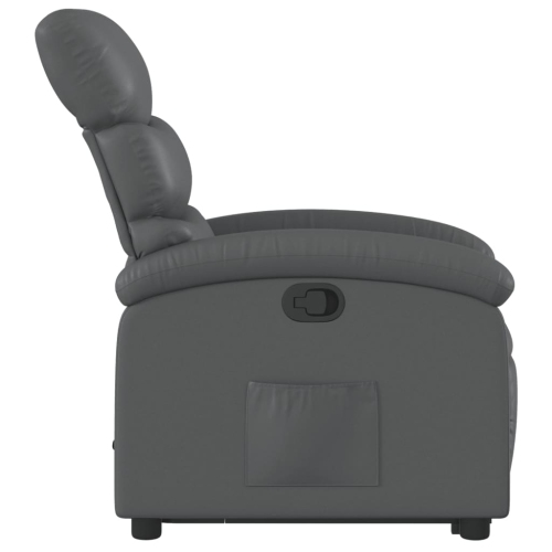 Fauteuil inclinable en similicuir gris VidaXL