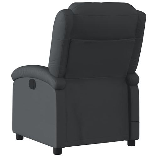 Fauteuil de massage inclinable électrique en cuir véritable noir vidaXL