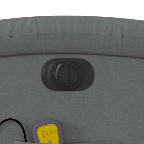 Fauteuil de massage inclinable électrique en tissu gris foncé de vidaXL