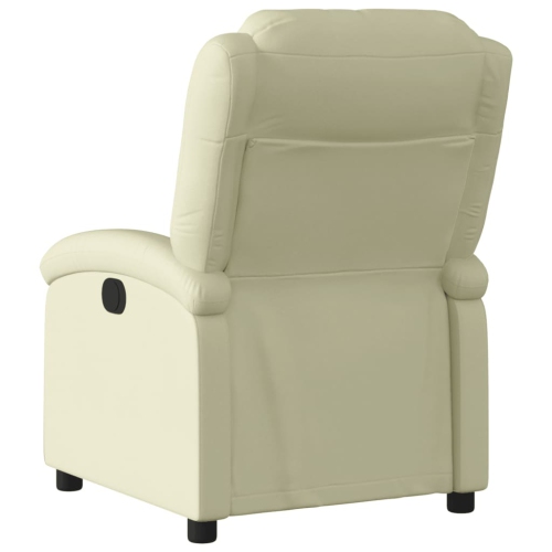 vidaXL Electric Recliner Chair Cream Real Leather