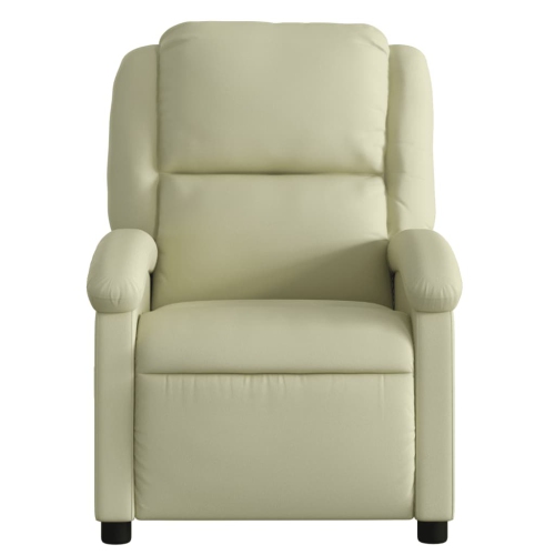 vidaXL Electric Recliner Chair Cream Real Leather