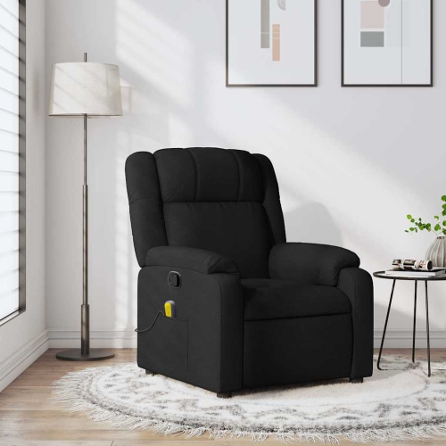 Fauteuil de massage inclinable en tissu noir vidaXL