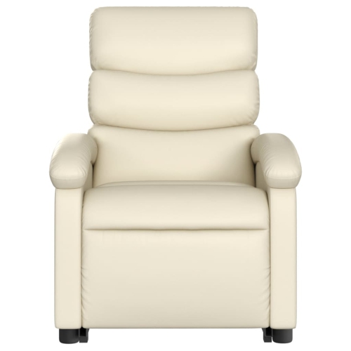 Fauteuil de massage inclinable en similicuir crème VidaXL