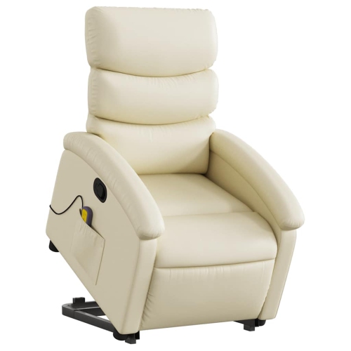 Fauteuil de massage inclinable en similicuir crème VidaXL