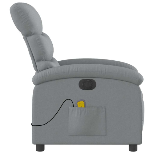 Fauteuil de massage inclinable électrique en tissu gris pâle de vidaXL