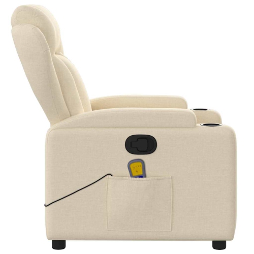 Fauteuil de massage inclinable en tissu crème de vidaXL