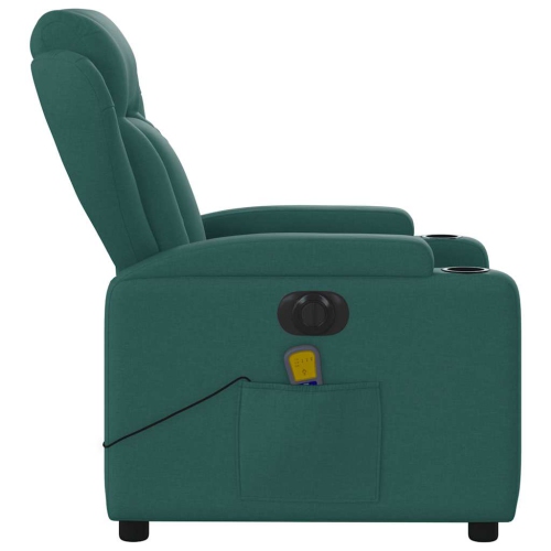 Fauteuil de massage inclinable électrique en tissu vert foncé vidaXL
