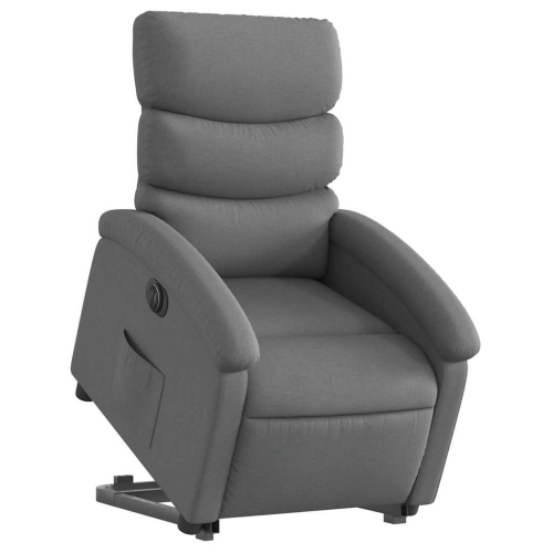vidaXL Electric Stand up Recliner Chair Dark Grey Fabric