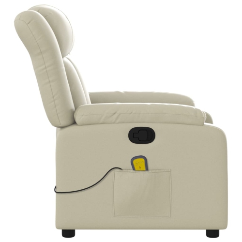 Fauteuil de massage inclinable en similicuir crème de vidaXL