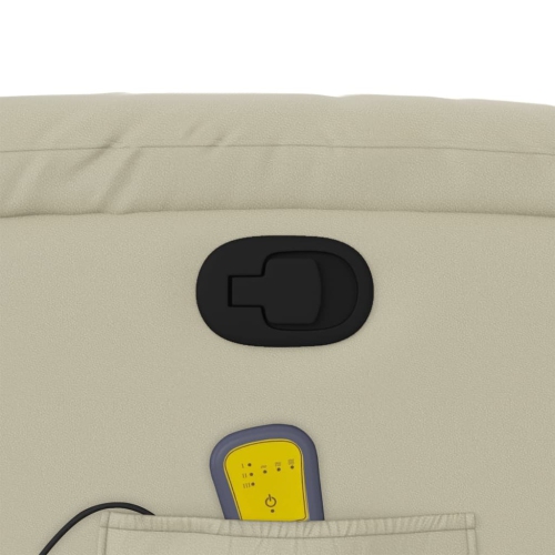 Fauteuil de massage inclinable en similicuir crème de vidaXL