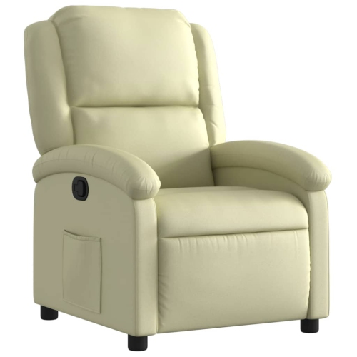 Fauteuil inclinable en cuir véritable crème vidaXL