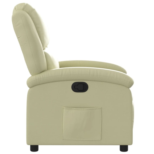 Fauteuil inclinable en cuir véritable crème vidaXL