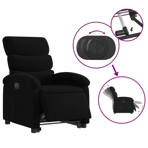 vidaXL Electric Stand up Recliner Chair Black Fabric