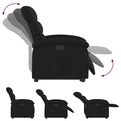 vidaXL Electric Stand up Recliner Chair Black Fabric