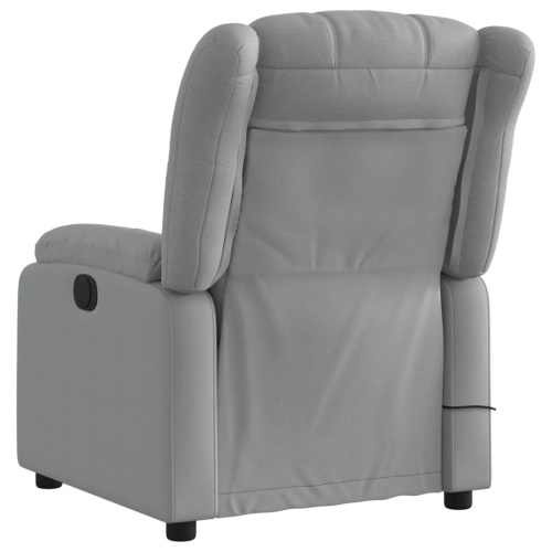 Fauteuil de massage inclinable électrique en tissu gris pâle de vidaXL