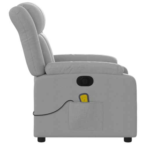 Fauteuil de massage inclinable électrique en tissu gris pâle de vidaXL
