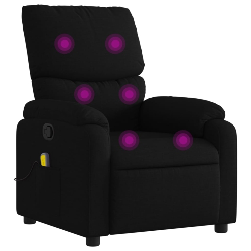 Fauteuil de massage inclinable en tissu noir vidaXL