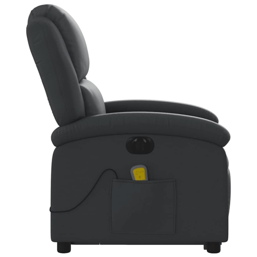 Fauteuil de massage inclinable électrique en similicuir noir de vidaXL