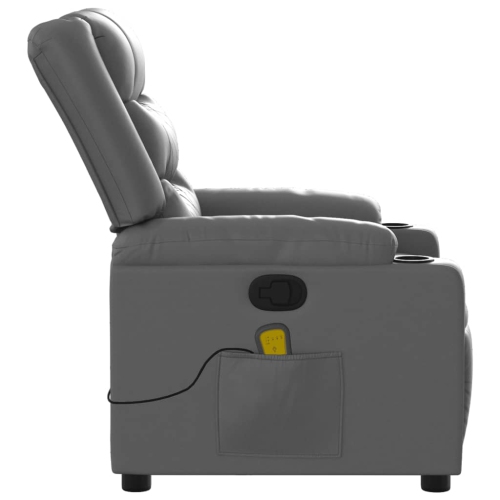 Fauteuil de massage inclinable en similicuir gris de vidaXL