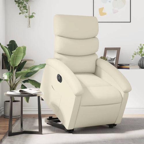 Fauteuil inclinable électrique en similicuir crème de vidaXL