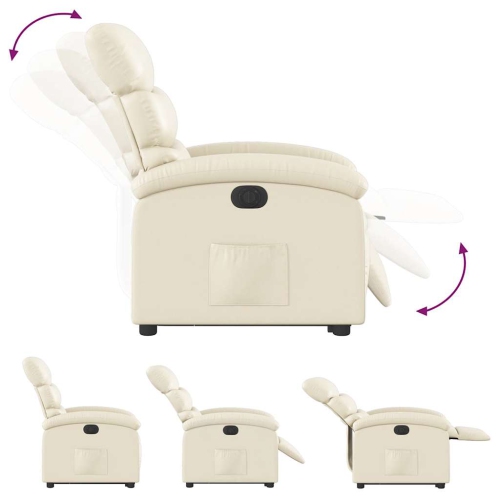 Fauteuil inclinable électrique en similicuir crème de vidaXL