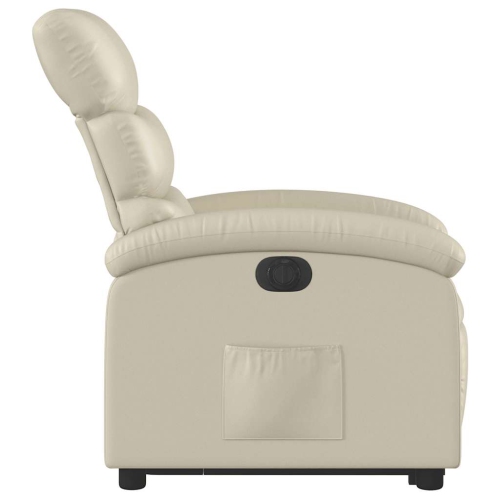 Fauteuil inclinable électrique en similicuir crème de vidaXL
